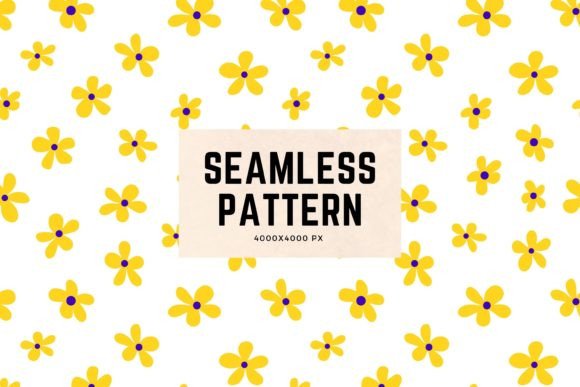 Download Yellow Flowers Retro 60s Pattern - Retro Collection