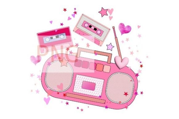 Download Retro Radio Cassette Png Pink Vintage - Retro Collection