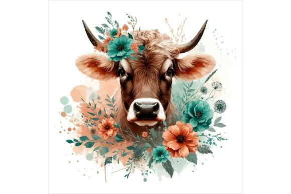 Download Retro Groovy Cow EPS - Premium Bundle