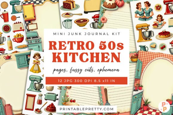 Download Retro 50s Kitchen Junk Journal Kit - Retro Collection
