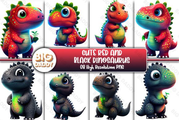 Download Cute Red and Black Dinosaurus Clipart - Red and black Collection