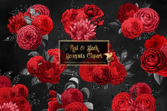 Download Red and Black Bouquets Clipart - Red and black Collection