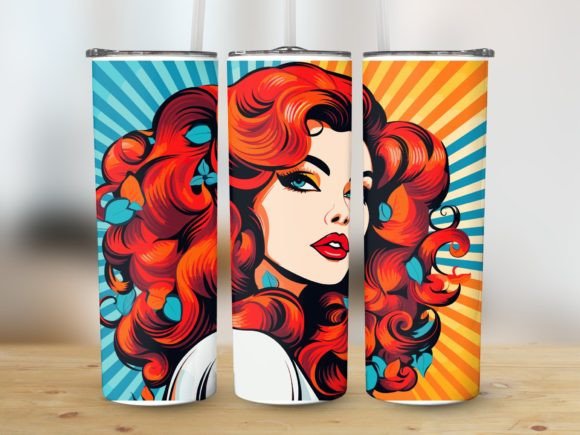 Download 20oz Tumbler Wrap Retro Pop Art Woman - Retro Collection