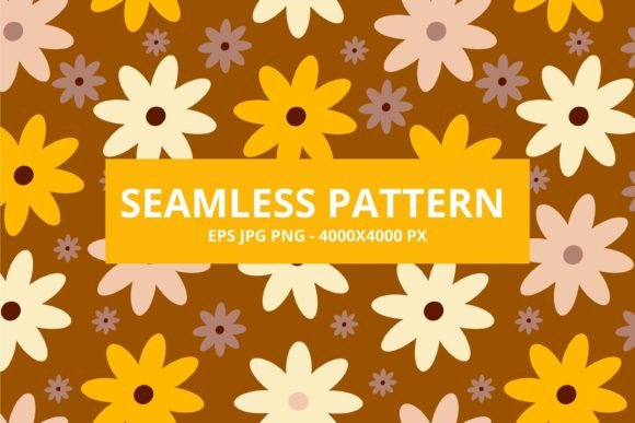 Download Retro Flowers Pattern 60s - Retro Collection
