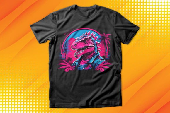 Download Retrowave Dinosaur Art T-shirt - Retro Collection