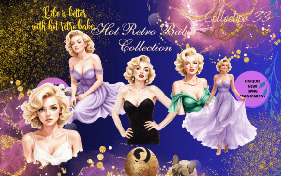 Download HOT RETRO BABES CLIPART Collection 33 - Retro Collection
